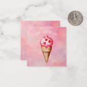 Schattige Ice Cream Sweet Trakteert Valentijnsdag  Notitiekaartje (Voorkant / Achterkant in situ)