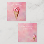 Schattige Ice Cream Sweet Trakteert Valentijnsdag  Notitiekaartje (Voorkant / Achterkant)
