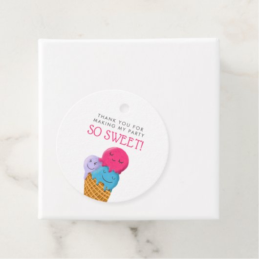 Schattige Ice Cream Thema Verjaardagsfeest Bedankjes Labels (In situ)