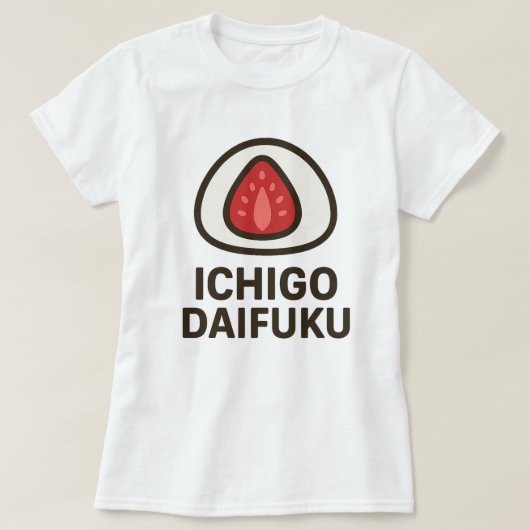 Schattige Ichigo Daifuku illustratie T-shirt (Design voorkant)