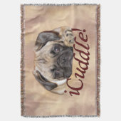 Schattige iCuddle Pug Puppy Deken (Voorkant Verticaal)