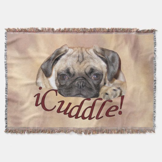 Schattige iCuddle Pug Puppy Deken (Voorkant)