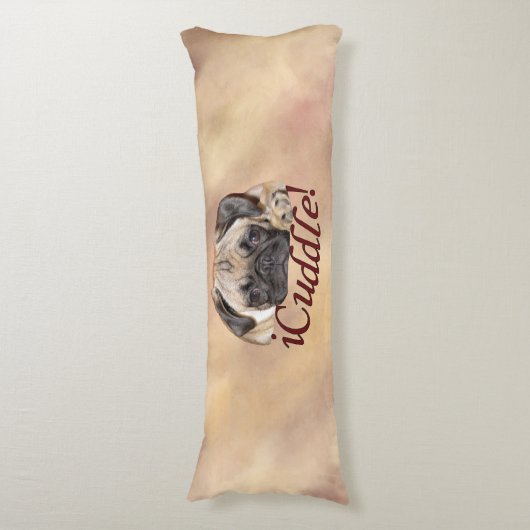 Schattige iCuddle Pug Puppy Lichaamskussen (Voorkant Verticaal)