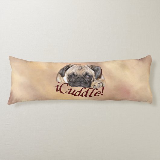 Schattige iCuddle Pug Puppy Lichaamskussen (Voorkant)