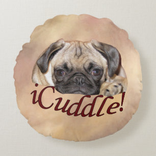 Schattige iCuddle Pug Puppy Rond Kussen