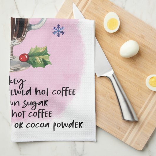 Schattige Iers Koffie Kerstmis Drink Recept Theedoek (Quarter Fold)