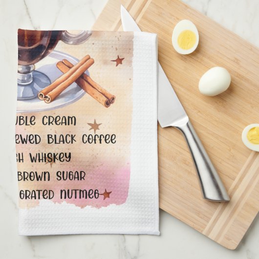 Schattige Iers koffierecept Theedoek (Quarter Fold)