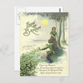 Schattige Iers koppel Shamrock Sun Briefkaart (Voorkant / Achterkant)