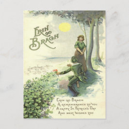 Schattige Iers koppel Shamrock Sun Briefkaart