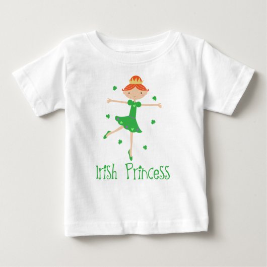 Schattige Iers Princess Baby Baby Tee Shirt (Voorkant)