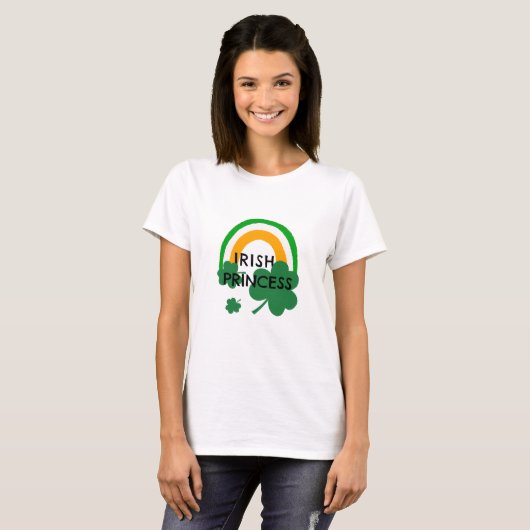 Schattige Iers Prinses St. Patrick's Day T-shirt (Voorkant volledig)