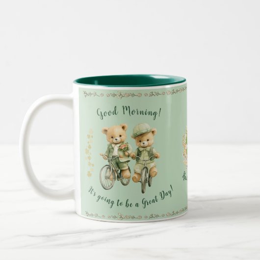 Schattige Iers Teddy Bear Mok Bikes - Geweldige da (Links)