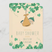 Schattige Iers thema Shamrock Baby shower Kaart (Voorkant / Achterkant)