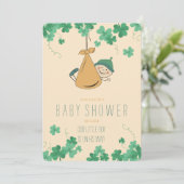 Schattige Iers thema Shamrock Baby shower Kaart (Staand voorkant)
