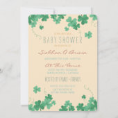Schattige Iers thema Shamrock Baby shower Kaart (Achterkant)