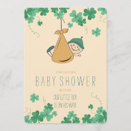 Schattige Iers thema Shamrock Baby shower Kaart