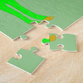Schattige Ierse groene en gouden eenhoorn Legpuzzel (Zijkant)