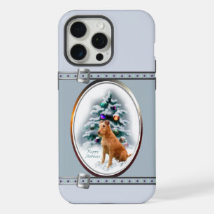 Schattige Ierse Terrier Blauwe Kerstvakantie iPhone 15 Pro Max Case
