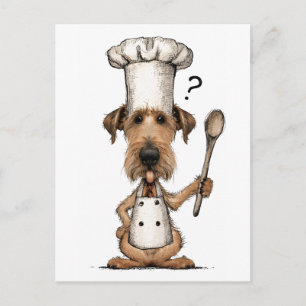 Schattige Ierse Terriër Chef Koken Grappige Hond Briefkaart
