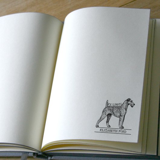 Schattige Ierse Terrier Hond Vintage Bibliotheek E Rubberstempel