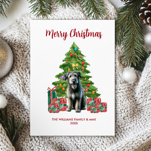 Schattige Ierse Wolfshond Honden Familie Kerstmis Feestdagenkaart