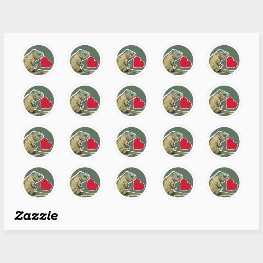 Schattige Iguana Ronde Sticker (Vel)