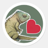 Schattige Iguana Ronde Sticker (Voorkant)