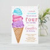 Schattige ijs elke leeftijd Verjaardag Kaart (Staand voorkant)