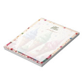 Schattige ijs en cupcakes gepersonaliseerd notitieblok (Linkerzijde)