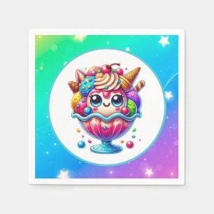 Schattige ijs voor elk doel feest servet