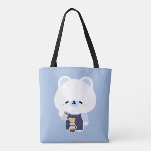 Schattige Ijsbeer Barista Tote Bag