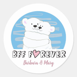 Schattige Ijsbeer BFF Vriendschap Ronde Sticker