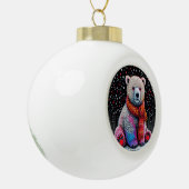 Schattige ijsbeer keramische bal ornament (Links)