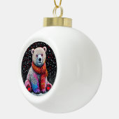 Schattige ijsbeer keramische bal ornament (Rechts)