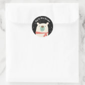 Schattige IJsbeer Kerst Ronde Sticker (Tas)