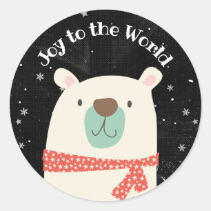 Schattige IJsbeer Kerst Ronde Sticker