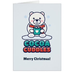 Schattige ijsbeer met warme chocolademelk Kerstmis