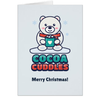 Schattige ijsbeer met warme chocolademelk Kerstmis