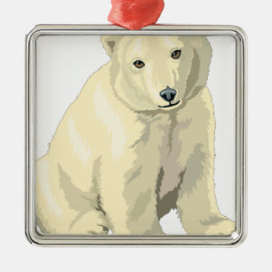 Schattige ijsbeer metalen ornament
