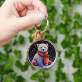 Schattige ijsbeer sleutelhanger (Hand)