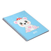 Schattige ijsbeer & sneeuwvlokken op Columbia blau Notitieboek (Rechterzijde)
