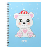 Schattige ijsbeer & sneeuwvlokken op Columbia blau Notitieboek (Voorkant)