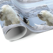 Schattige Ijsbeerwelp & Pinguïn Cadeaupapier (Rol Hoek)