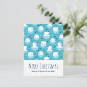 Schattige ijsberen in kerstmannenhoeden Kerstpatro Feestdagenkaart (Staand voorkant)