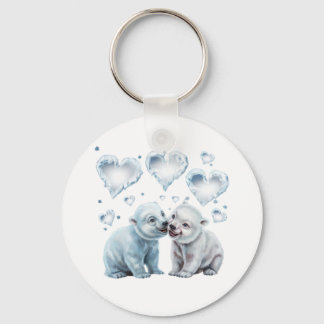 Schattige ijsberen sleutelhanger