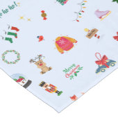 Schattige ijsblauw Kerstman Kerstthema Korte Tafelloper (Hoek)