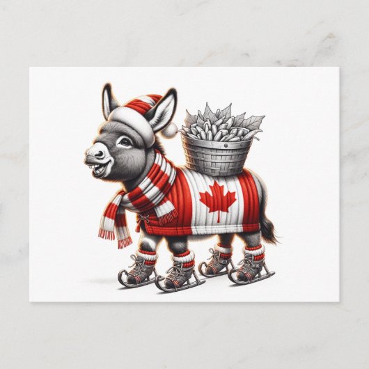 Schattige ijsdansende ezel uit Canada Briefkaart (Voorkant)