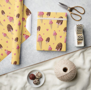 Schattige ijsdesserts cadeaupapier