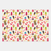 Schattige ijsfeestpatroon inpakpapier vel (Voorkant)