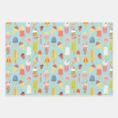 Schattige ijsfeestpatroon inpakpapier vel (Voorkant 3)